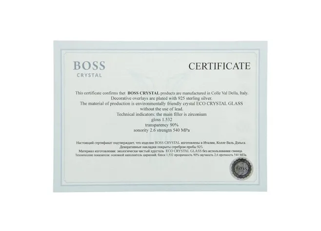 Набір для віскі Тризуб Люкс Boss Crystal (срібло, золото, кришталь) Фото 3